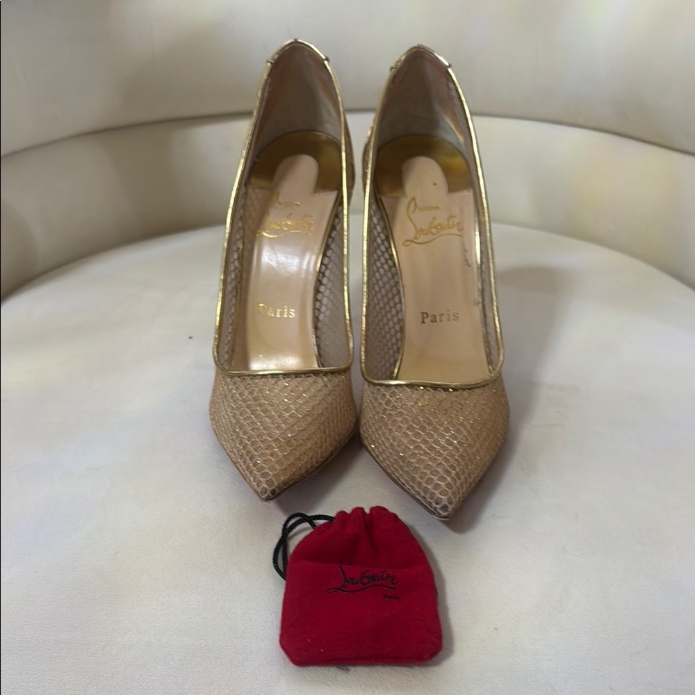 Christian Louboutin Gold Heels Elegant Design